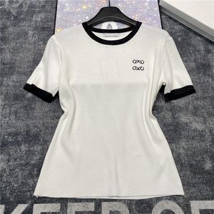 Embroidery Knits T Shirts Women Designers Tops Short Sleeve Casual Knitted Tees Fashion Pullover Clothes