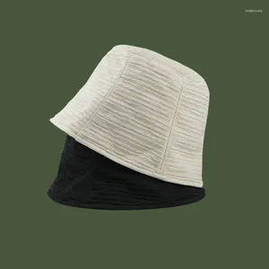Top Caps Tasarımcı Kova Şapkaları İlkbahar Yaz Şifon Kadınlar Açık Mekan İnce Güneş Gündelik Beyaz Siyah Plaj