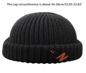 Unissex inverno malha gorro chapéu néon doce cor carta bordado algemado sem aba hip hop senhorio docker crânio cap2225626