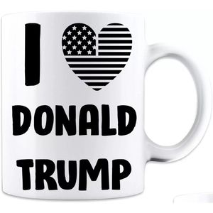 Muggar jag älskar Donald Trump flagga hjärta design rolig mugg - 11 oz kaffemuggar grossist vid havet SS0412 Drop Delivery Home Garden Kitchen, Di Ots64