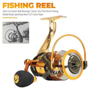 Makaralar Yeni Allmetal Fishing Reel Süper Düz Pürüzlü Makara Sazan Makarası Deniz Kutbu Uzun Dökülük Yuvarlak Deniz Kutbu Yuvarlak Balıkçılık Aksesuarları