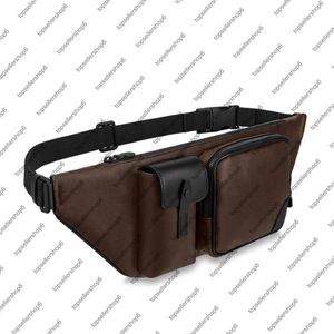 M45337 CHRISTOPHER MEN BUMBAG Classic Canvas Designer Belt Belt Boly Boly Cross-Body Body Cowhide Leather Men Bags de ombro Bolsa de cintura Purs261d