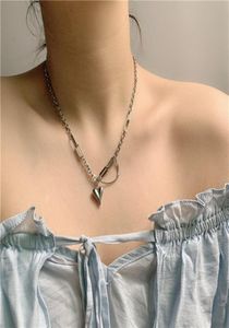 Korean Version East Gate Isn Wind Titanium Steel Necklace Women039s Niche Design Exquisite Love Pendant Collar Chain Does Not F9538342