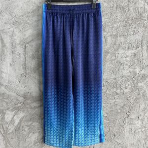 2024SS Spring Summer Men Blue Pattern Silk Pants