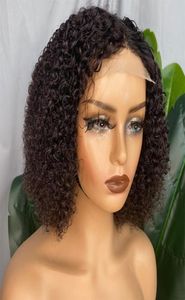 Whole Indian Good Quality Unprocessed Remy Silky Virgin Raw Hair Machine Made Short Curly Closure Wig With Vendor2815941