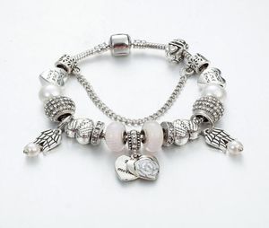 Stränge Vollbohrer Kugelarmband großes Loch Perlen DIY Liebe Anhänger Ornamente Whole3169190
