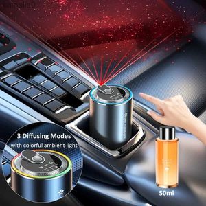 Humidifiers Smart Car Humidifier Essential Oil Diffuse Air Freshener Mini Diffuser Scent Fragrance Aromatherapy with LED Colorful LightL231226