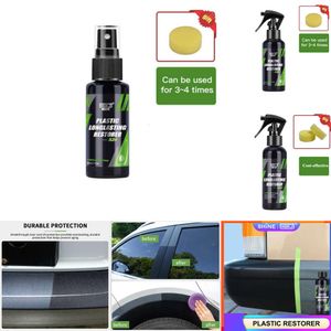 Biluppgradering av plaståterställning tillbaka till Black Gloss Car Cleaning Products Auto Polish and Repair Coating Renovator för bildetaljer HGKJ 24