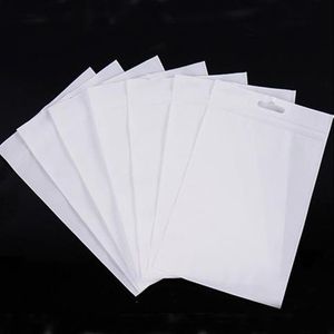 100st/ Lot White Clear Zipper Plastic Package Packs med dragkedja självförseglad transparent zip poly förpackningsväska hänghål 11 storlekar phofu sgie