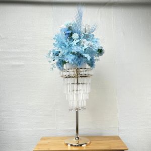 Wedding Table Centerpiece 31.5 Inches Tall Crystal Road Lead Flower Rack Event Party Decoration