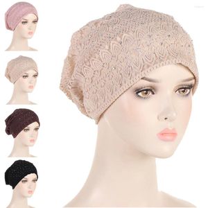 Ethnische Kleidung, Spitze, Blumen, Mützen, Diamanten, Baggy, Slouchy-Mütze, Damen, Stretch, Kopftuch, Krebs, Chemo-Kappe, Motorhaube, Turban, muslimischer Hijab, Haarausfall