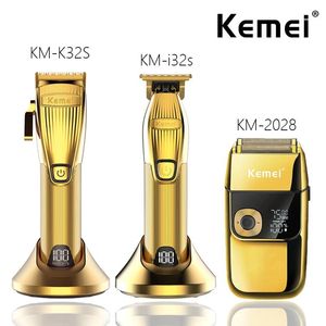 Trimmer Kemei Kmk32s I32s Km2028 Kit rasoio professionale per tagliacapelli con caricatore per sedile Taglio capelli Hine Ricarica USB Tagliacapelli