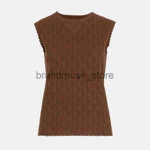 Kvinnors tröjor Chch 2023 Solid ärmlös bomullskvinnor Vest Fashion Women Sweaters Slim Sweater Office Lady Basic Knitwears Tops J231226