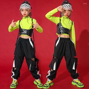 Stage Wear Girls Jazz Hip Hop Dance Abiti a maniche lunghe Tops 2023 Pantaloni da carico Outfit Ballroom Dancing Rave BL6865