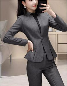 Pantaloni a due pezzi da donna Primavera Autunno Office Lady Moda Casual Taglie forti Marca Donna Donna Camicia Cappotto Completi Abbigliamento