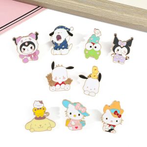 Melody kuromi cats pin Cute Anime Movies Games Hard Esmalte Pins Coletar Metal Cartoon Broche Mochila Chapéu Bolsa Gola Lapela Emblemas BJ