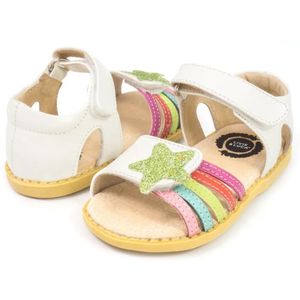 Slippare Livie Luca Brand Girls Sandaler äkta läderbarnskor för blomma barn mode baby småbarnsplattform
