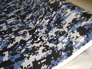 Adesivos impressionantes digital azul pequena impressão camo vinil para envoltório de carro com bolha de ar livre impresso camuflagem motor carro embrulho adesivos 1.