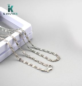Whole 5pcs Fashion 25MM 925 Silver SChain Figaro Chain Necklace for Children Boy Girls Womens Mens Jewelry 16 38inch Chain6867202