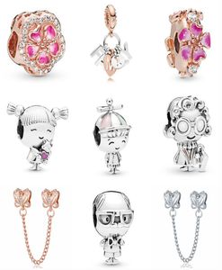 Nuovo popolare argento sterling 925 argento/rosa/oro rosa perfetta casa fiori scintillanti perline fai da te per gioielli braccialetto di fascino originale accessorio di moda9334871