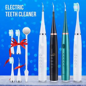 Elektriska tandblekning Dental Calculus Plack Coffee Stain Tartar Borttagning Högfrekvens Sonic Tooth Brush Teeth Cleaner 231225