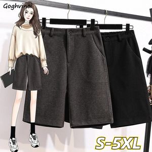 Skirts Shorts Women Autumn Woolen High Waist Warm Loose Casual Basic S5xl Office Lady Elegant Allmatch Minimalist Hot Sale Vintage