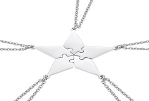 5 pçs boa família amizade colar conjunto cinco pontas estrela quebra-cabeça pescoço pingente moda criativa jóias acessórios pe colares7916884