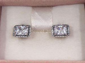 Timeless Elegance Stud Clear Cz Made of 925 Sterling Silver Fit European Style ALE Jewelry Andy Jewe4972115