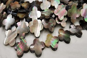 16inch Grey black Shell jewelry Abalone Clover Beads10mm 12mm 14mm 18mmMOP Shell Charms Mother of Pearl flower Clover Beads3227457