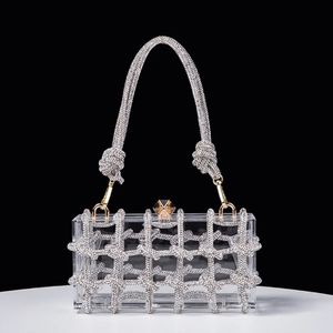 Lady Purse Clear Evening Bag Acrylic Clutch Elegant Party Armpit Bag Handväska för kvinnor Cocktail Shoulder Bag 231226