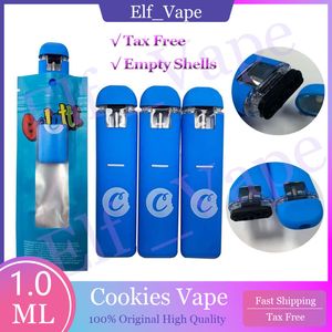 Cookies 1.0 ml Disponível Vape Pen recarregável E Cigarros de 380mAh Bateria de Vaporizador vazio Caixa de cartucho Caixa de Caixa 1.0