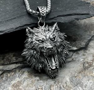 Kedjor Wolf Tooth Pendant Necklace Head Domineering Personlighet Fashion Men039S Gift7354537