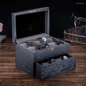 Watch Boxes 20 Slots Luxury Ash Wooden Storage Organizer Box Jewelry Mechanical Watches With Lock Case Wood Display Gifts Cases