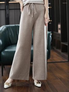 Frauen Hosen 2023 Frau Kaschmir Hosen Casual Lose Wilde Wolle Herbst Und Winter Gestrickte Elastische Warme Daks Slack Britches