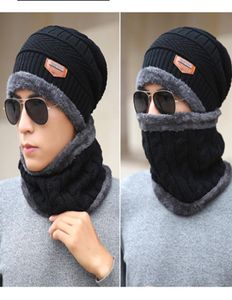 Beanie Hat Scarf Set Knit Hats Warm Thicken Winter Hat for Men and Woman Unisex Cotton Beanie Knitted Caps CNY8484833647