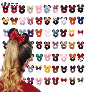 10 pz / lotto Donne Intere Orecchie da Mouse Velluto Scrunchies Cravatte in Gomma Elastica Ragazze Corda Porta Coda di Cavallo Fascia per Capelli Accessori per Capelli 222461220