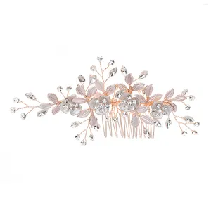 Hair Clips Shining Leaf Pearl Comb Retro Style Sparkling Women For Female Styling