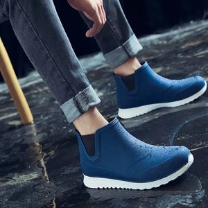 Rain Boots Man's Rubber Boots Fashion Ankle Boots Work Garden Galoshes Men Outdoor Non-slip Slip on Rain Shoes Men Fishing Boots 231226