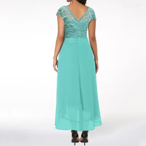 Vestidos de festa mulheres midi vestido requintado acabamento elegante renda noite com cintura em forma de v cintura para baile