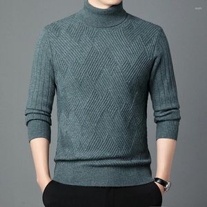 Maglioni da uomo Vera lana di pecora Abiti per uomo 2023 Autunno Inverno Maglione dolcevita Collo alto Cashmere Caldo Jumper Maniche lunghe