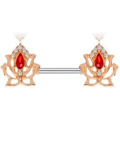 Rostfritt stål Flower Nipple Ring Shield 14 Gauge Barbell Bars Helix Pircing Body Jeweley Piercing Earring Women 20pcs8540766