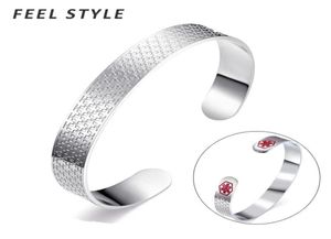 Personality Cross Pattern Alert ID Bracelet Silver Black Color Stainless Steel For Men Bangle4985922