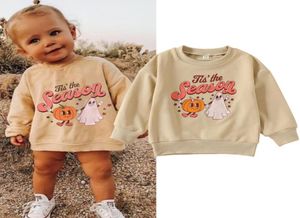 PULLOVER 0830 LIORITIIN 05 Years Toddler Baby Girl Boy Autumn Halloween Kläder Långärmad tecknad Pumpkin Tryckt Sweatshirt9429755