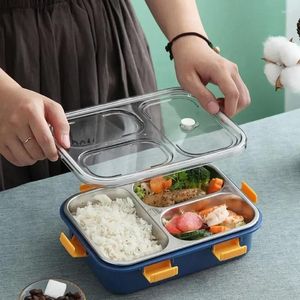 Zabudowa stołowa 304 Bento Stołowa zastawa stołowa przenośna pudełka Piknik Kemping Lunch z pojemnikiem ze stali nierdzewnej Meyjig