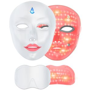 Elektrisk kosmetisk 7 våglängd LED Biologi Lätt färgglada LED -ansikte och nackmask för fotorynen