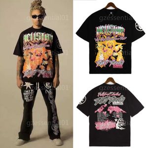 Hellstars tshirts designer mężczyźni tshirt hip-hop High Street pary czyste bawełniane koszulki luźne wygodne krótkie rękodzie