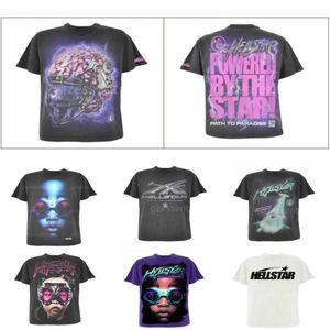 Maglietta da uomo Designer Maglietta estiva Maniche corte Girocollo Lettera Stampa graffiti Maglietta ampia Maglietta hip-hop High Street Hellstars Magliette Uomo Donna T-shirt