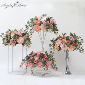 Kransar 35 cm Wisteria Peony Rose Artificial Flower Ball Centerpieces Decor Wedding Bouquet Floral Arrangement Backdrop Table Flower Vine