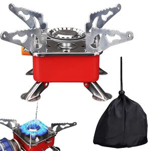 Foldable Camping Gas Stove 6800W Windproof Outdoor Cooking Cooker Portable Cookware for Picnic Backpacking Barbecue BBQ 231225