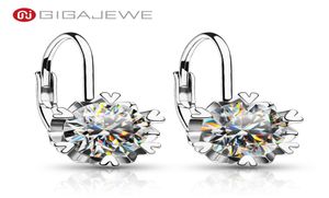 Gigajewe Moissanite ef Color vvs1 Dangle Total 2ct 925 Silver Earrings 18K GoldメッキダイヤモンドテストパスジュエリーGMSE0112531270